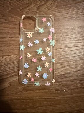 Clear Floral Phone Case with Pastel Flowers